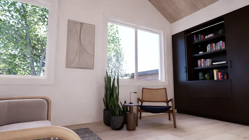 Islington Village House — bedroom sitting area.