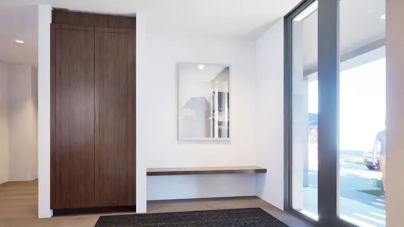 Oakville Residence — entry and closet. Rendering by ASC Studio.
